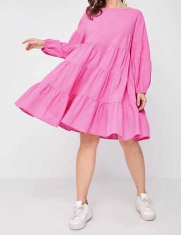 Rochie scurta SHEIN CURVE, roz, 0 XL
