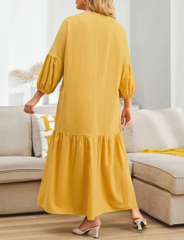 Rochie lunga SHEIN CURVE, galben, 4XL