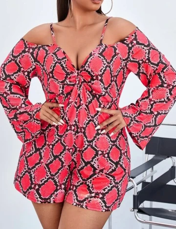 Salopeta SHEIN CURVE, rosu, 3XL
