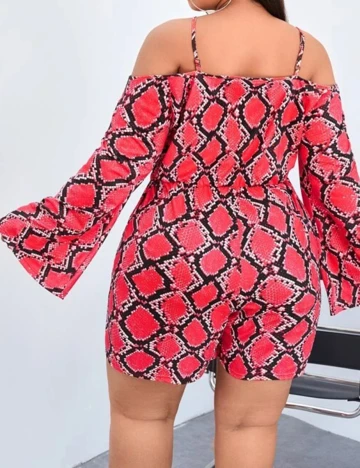 Salopeta SHEIN CURVE, rosu, 3XL