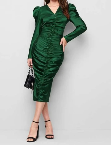 Rochie medie SHEIN, verde, M