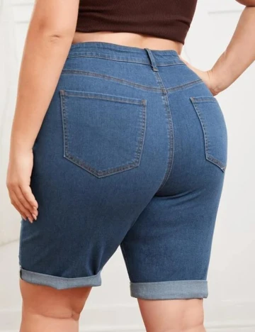 Pantaloni scurti SHEIN CURVE, albastru, 2XL