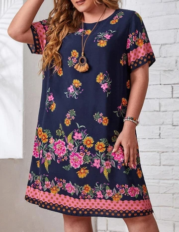 Rochie Scurta Emery Rose Curve, bleumarin, 4XL