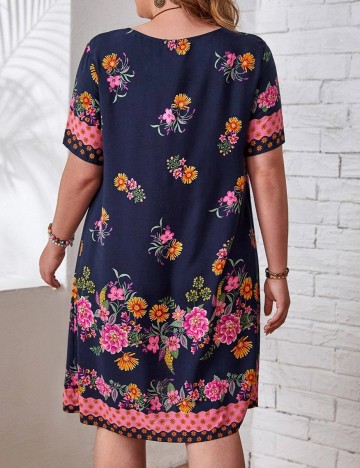 Rochie Scurta Emery Rose Curve, bleumarin, 4XL