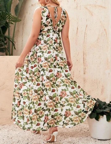 Rochie lunga SHEIN CURVE, floral, 3XL