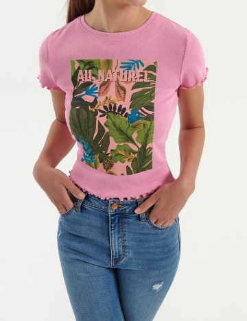 Tricou House Brand, roz, S