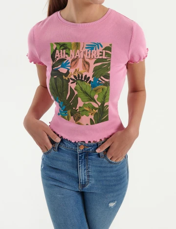 Tricou House Brand, roz, S