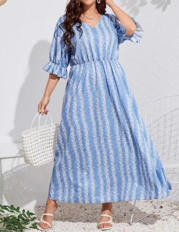 Rochie Lunga SHEIN CURVE, bleu, 0 XL