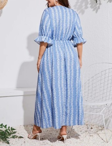 Rochie Lunga SHEIN CURVE, bleu, 0 XL