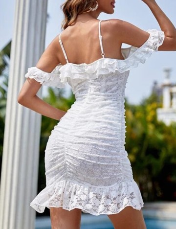 Rochie Scurta SHEIN, alb, L