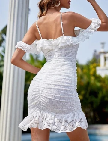 Rochie Scurta SHEIN, alb, L Alb