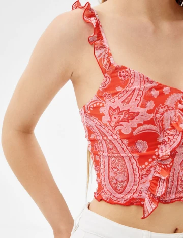 Top Bershka, rosu, XS Rosu