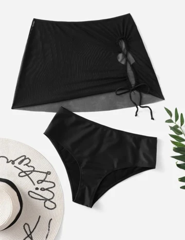 Set chilot si fusta de baie SHEIN CURVE, negru, 1 XL