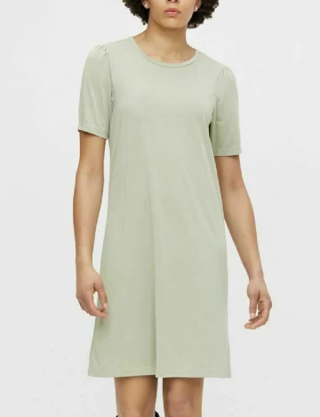 Rochie scurta Pieces, verde deschis, S