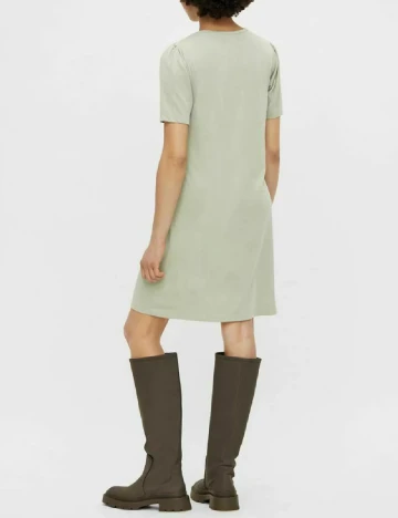 Rochie scurta Pieces, verde deschis, S