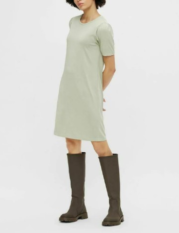 Rochie scurta Pieces, verde deschis, S