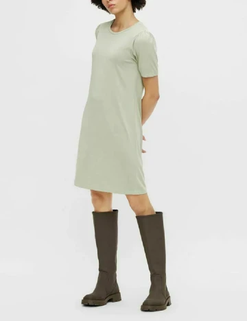Rochie scurta Pieces, verde deschis, S