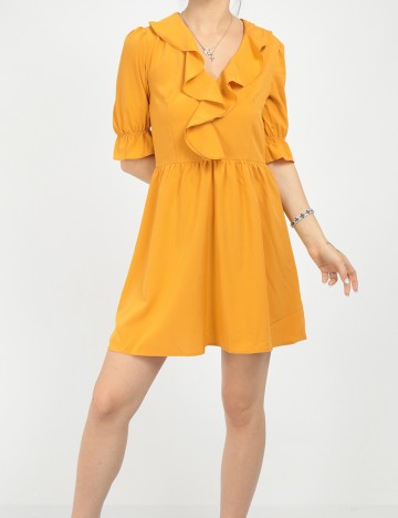 Rochie scurta SHEIN, mustar, XS