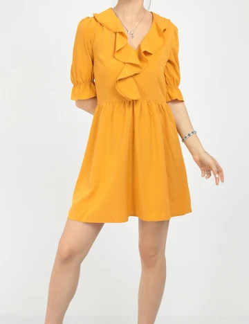 Rochie scurta SHEIN, mustar, XS