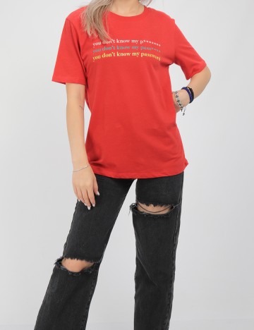 Tricou CROPP, rosu, S