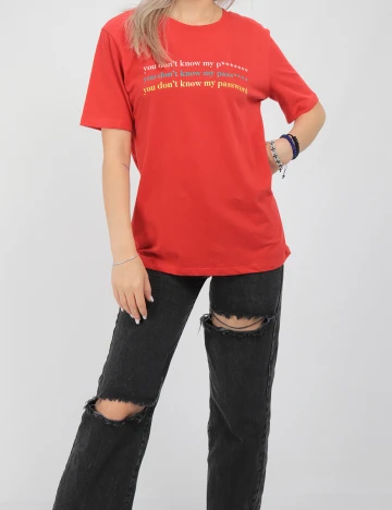 Tricou CROPP, rosu, S