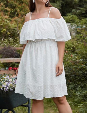 Rochie scurta SHEIN CURVE, alb, 0 XL