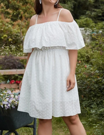 Rochie scurta SHEIN CURVE, alb, 0 XL