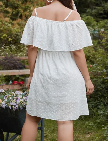 Rochie scurta SHEIN CURVE, alb, 0 XL