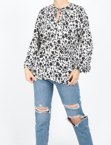 Bluza Reserved, alb-negru, 36