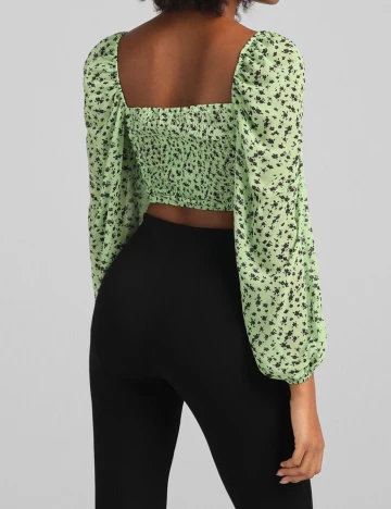 Top Bershka, verde, S