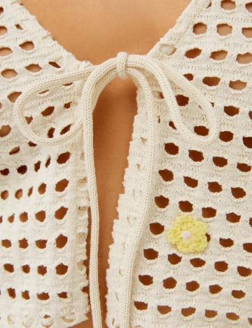 Top Bershka, crem, L Crem