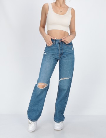 Blugi Bershka, albastru, 32