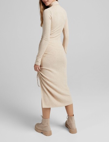 Rochie medie Bershka, crem, XS