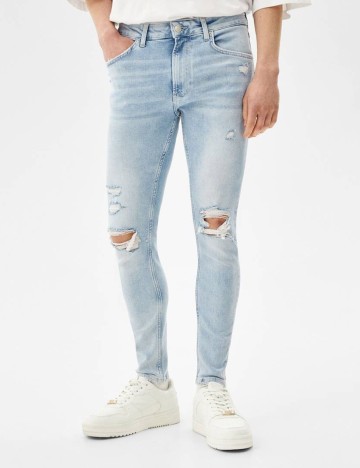 Blugi Bershka, albastru, 40