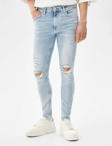 Blugi Bershka, albastru, 40