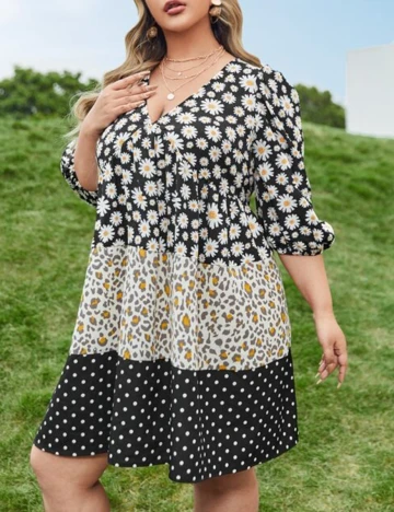 Rochie Scurta SHEIN CURVE, floral, 3XL