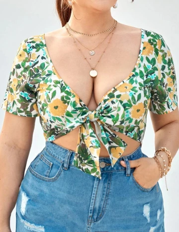 Top SHEIN CURVE, floral, 0 XL