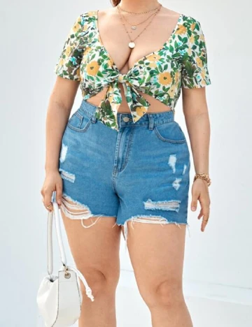 Top SHEIN CURVE, floral, 0 XL