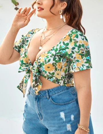 Top SHEIN CURVE, floral, 0 XL