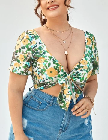 Top SHEIN CURVE, floral, 0 XL