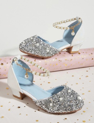 Pantofi Shein Kids, argintiu, 36