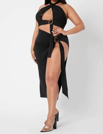Rochie medie SHEIN CURVE, negru, 0 XL Negru