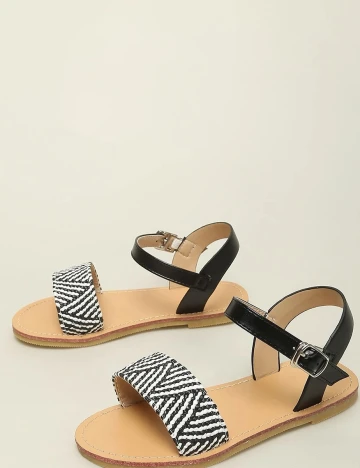Sandale Shein Kids, alb-negru, 26