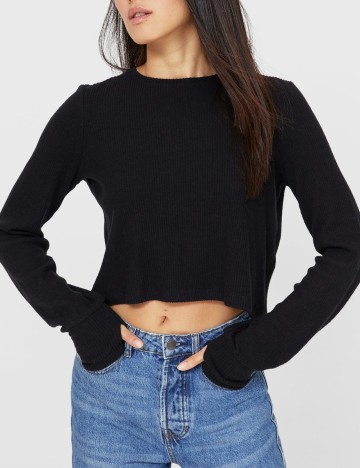 Top Stradivarius, negru, XS