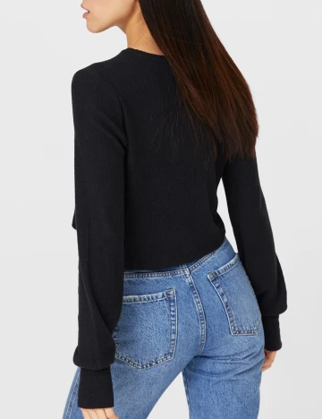 Top Stradivarius, negru, XS