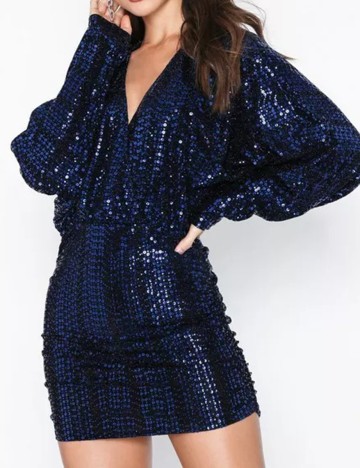 Rochie scurta NELLY, albastru, XS