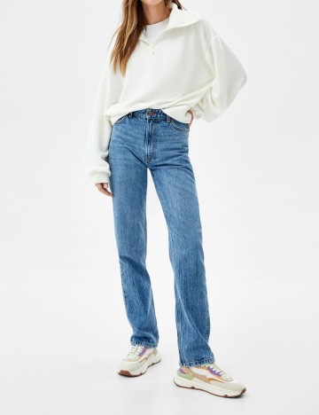 Bluza Bershka, alb, S