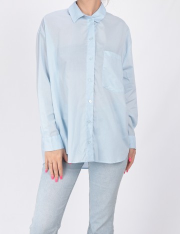 Camasa Bershka, albastru, S