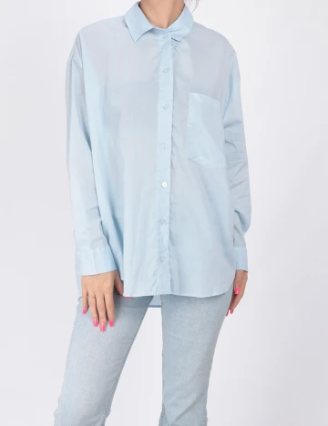 Camasa Bershka, albastru, S