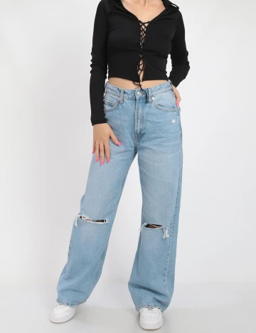 Blugi Bershka, albastru, 36